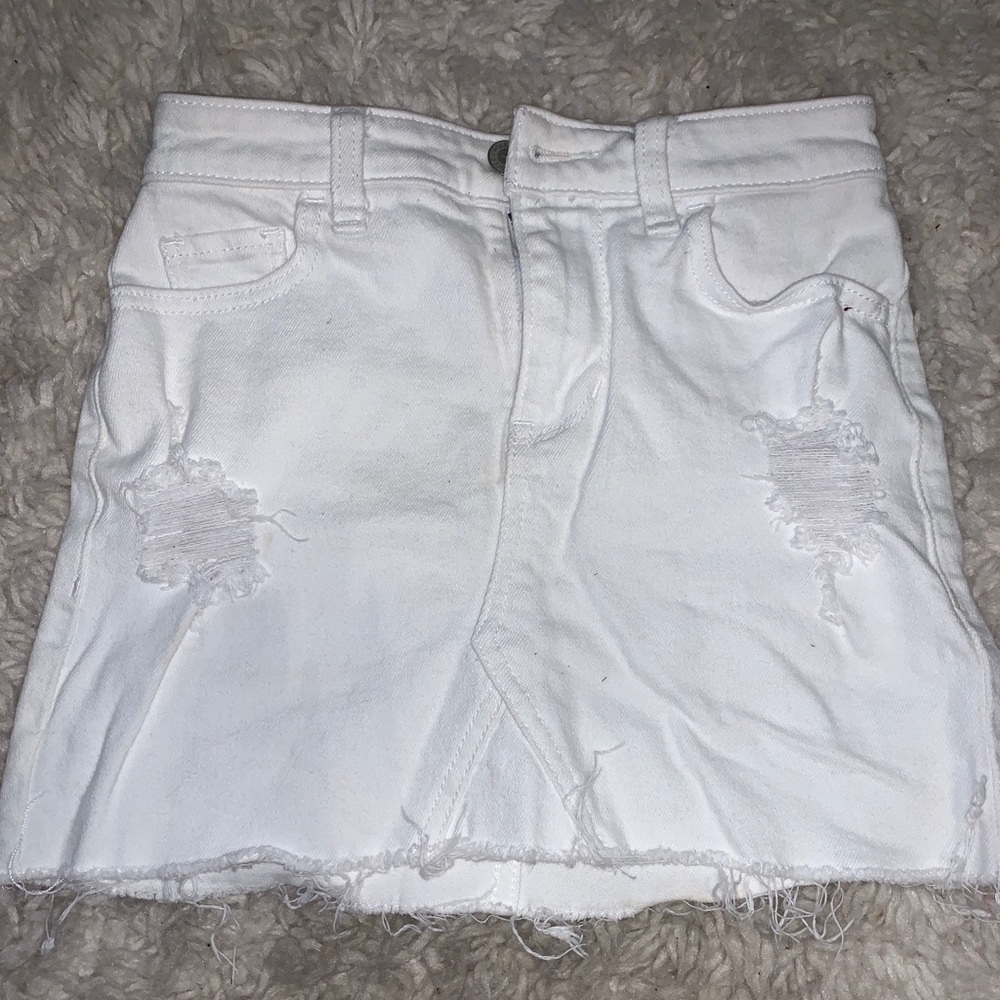 Hollister White Denim Mini Skirt
